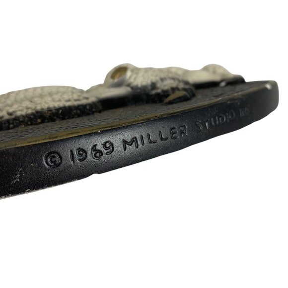 1969 Miller Studio Chalkware Plaque Off-White Standing Poodle Mid Century Modern - Picture 3 of 6